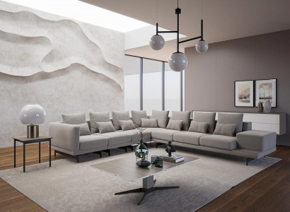 Designer sofa couch corner sofa L-shape fabric upholstery set living room coffee table